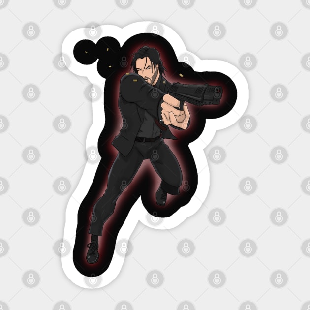 John Wick anime Sticker by Deadpoolinc